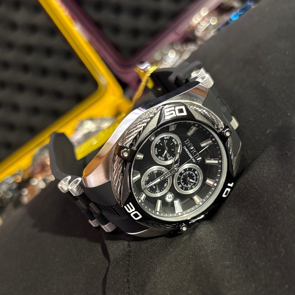 Invicta Bolt 39728 50mm Black Steel Chronograph